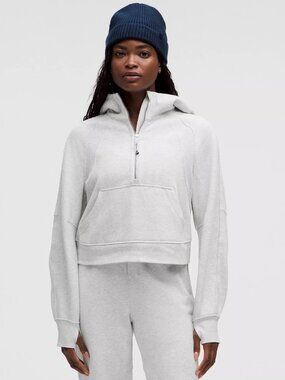 Scuba Oversized Half-Zip Hoodie - Heathered Core Ultra Light Grey - XL/XXL